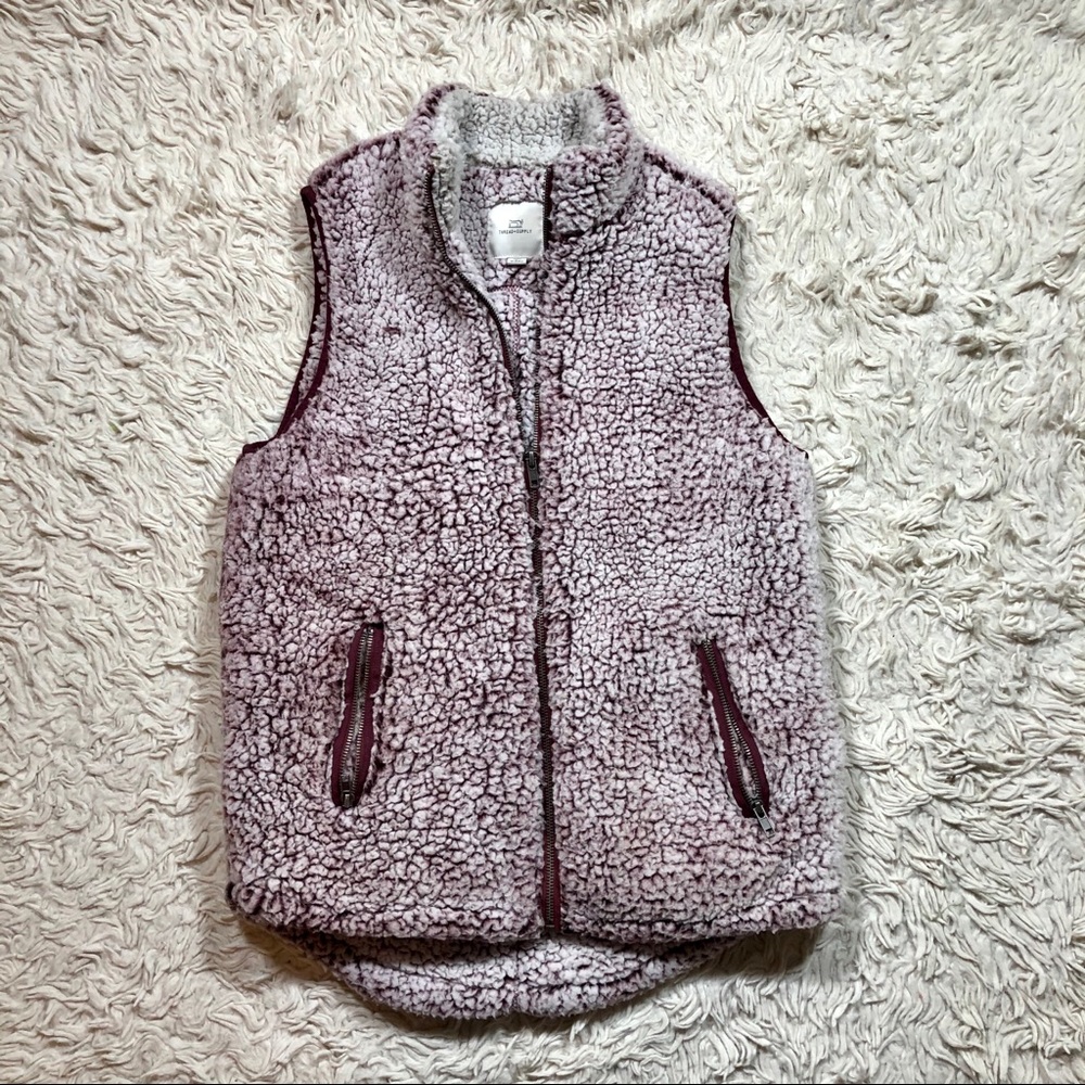 Thread & Supply Wubby Fleece Sherpa Zip Up Vest
